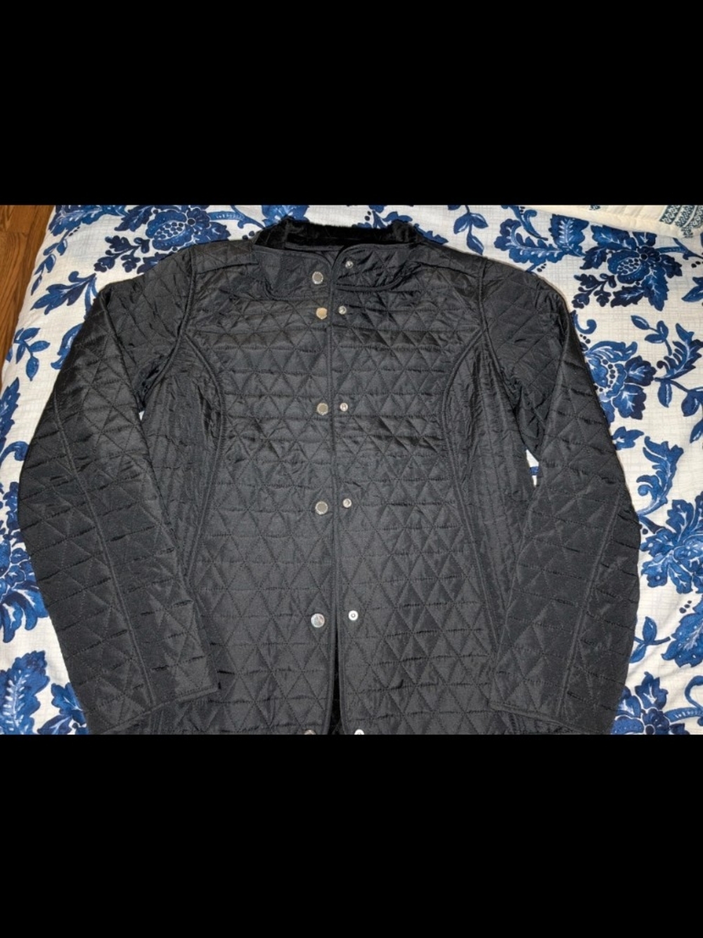 Isaac Mizrahi Black Quilted Snap-Front Puffer Jacket